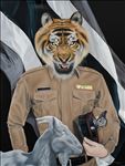 Inspector Tiger สารวัตรเสือ, 2022, Oil on canvas, 160x120 cm.
