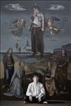 Artist : Pat Yingcharoen, Sacred punishment no.4  (Cruxifixion), 2019, Oil on canvas, 200x140 cm.