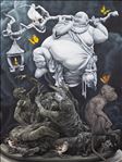 Artist : Tewaporn Maikongkaew, The Fat Man, 2020, Oil on canvas, 200x150 cm.