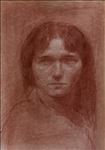The Sketch of The Portrait of The Second Sister, 2021, Chalk on paper, 29.6x21.1 cm.