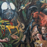 Tragedy on the planet นาฏกรรมบนดาวเคราะห์, 2024, Oil on linen, 200 x 400 cm.