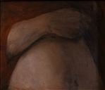 Male Pregnancy (Son of the Goddess of Grape and Wheat), 2021, Oil on linen, 32x27.2 cm.
