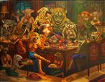 หลงอำนาจ 4 (Fooled by power 4), 2015, Oil on canvas, 140x180 cm.