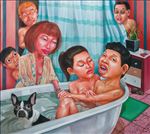 ต่อคิว, Queue up, Anon  Lulitananda, 2012, Oil on canvas, 180x200cm