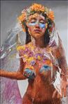 Artist : Thinnapat Takuear, Bridal Veil, 2020, Oil on canvas, 120x80 cm.