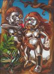 Prawit Lumcharoen, Adam and Eve No.1 อดัมกับอีฟ หมายเลข 1, 2020, Oil on canvas, 150x110 cm.