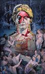 In Goddess, we trust?, 2024, Oil on linen, 210 x 130 cm.