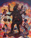 Goddess Kali / Parvati เจ้าแม่กาลี / พระแม่อุมา, 2022, Oil on Linen, 100 x 80 cm. 