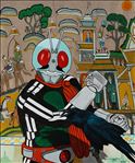 Kamen Rider ไอ้มดแดง, 2020, Oil on canvas, 120x100 cm.