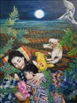 Suwannee Sarakana, Full Moon, 2019, Oil on canvas, 120x90 cm.