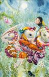 Artist : Suwannee Sarakana, Child in the garden of dream, 2019, Acrylic and oil on canvas, 140x90 cm.