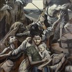 Raft แพ, 2017, Oil on canvas, 140x140 cm.
