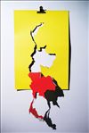 พลิกแผ่นดิน (เหลือง-แดง), Reversed Motherland (Yellow-Red), 2012, Paper cut, 100 x 52.5cm
