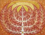 จักวาลและความสมดุล, The Universe and Equilibrium, 2007, Oil, Acrylic and gold leaves on canvas, 120x150cm