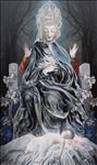 Virgin of Gaza, 2024, Oil on linen, 230 x 140 cm.