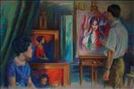 ในหลวง 3, The king 3, 2007, Pastel on Canvas, 100x150cm