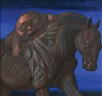 ม้าและดาว 1, Horse and stars 1, 2012, Oil on canvas, 148x160cm