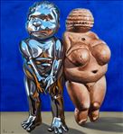Soul mate, after Venus of Willendorf, 2021, Oil on canvas, 130X120 cm.