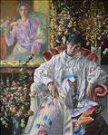 Pat Yingcharoen, Assistant, 2020, Oil on canvas, 140x110 cm.