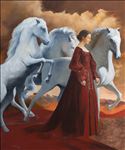 A pony is a childhood dream. A horse is an adulthood treasure, 2025, Oil on linen, 180 x 150 cm A pony is a childhood dream. A horse is an adulthood treasure, 2025, Oil on linen, 180 x 150 cm