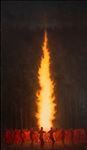 Unison in Fire เอกภาพในกองเพลิง, 2025, Oil on linen, 120 x 70 cm Unison in Fire เอกภาพในกองเพลิง, 2025, Oil on linen, 120 x 70 cm