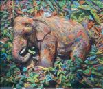 Manufactured Still Life, elephant 2, 2026, Oil on linen, 130 x 150 cm Manufactured Still Life, elephant 2, 2026, Oil on linen, 130 x 150 cm