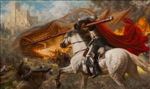 Saint George and the Dragon, 2025, Oil on linen, 140 x 230 cm