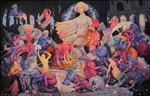 ความเบ่งบานในสวนกิเลส (Blooming in the Garden of Desire), 2026, Acrylic on Canvas, 160 x 250 cm