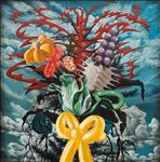 Fragile touch and sharp thorns สัมผัสเปราะบาง กับ หนามแหลม, 2026, Oil on linen, 100 x 100 cm Fragile touch and sharp thorns สัมผัสเปราะบาง กับ หนามแหลม, 2026, Oil on linen, 100 x 100 cm