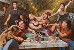 The Last Piece Gets You a Handsome Boyfriend ชิ้นสุดท้ายแฟนหล่อ, 2026, Oil on linen, 117 x 170 cm The Last Piece Gets You a Handsome Boyfriend ชิ้นสุดท้ายแฟนหล่อ, 2026, Oil on linen, 117 x 170 cm
