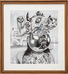 Cow Monster, 2025, Charcoal on paper, 57 x 52 cm / 79 x 74 cm (with frame) Cow Monster, 2025, Charcoal on paper, 57 x 52 cm / 79 x 74 cm (with frame)