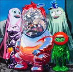 Big Family, 2025, Oil on linen, 150 x 150 cm Big Family, 2025, Oil on linen, 150 x 150 cm